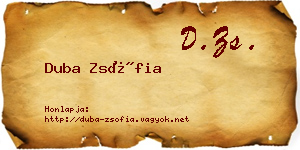 Duba Zsófia névjegykártya