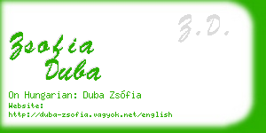 zsofia duba business card
