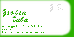 zsofia duba business card